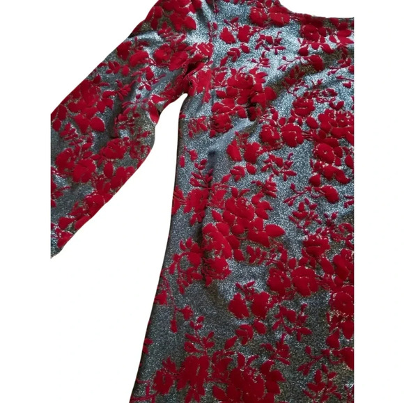 NWT silver and red velvet dress - Picture 4 of 5